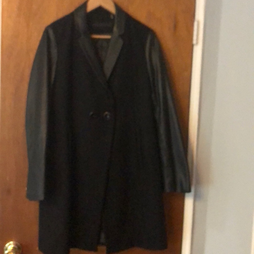 Kenneth  cole wool / leather coat